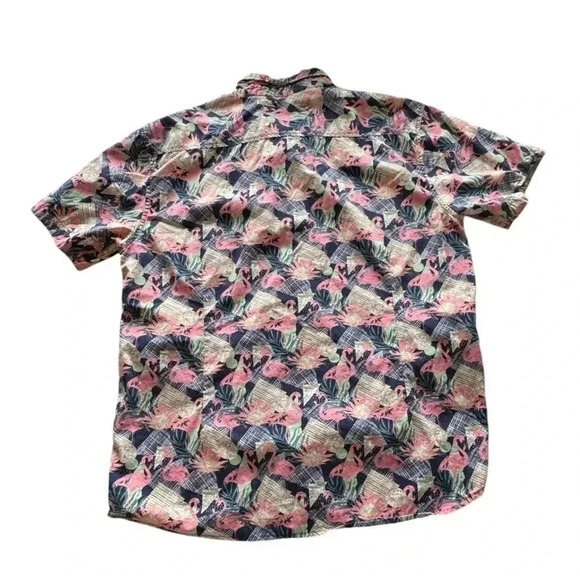 SUPER MASSIVE Men’s Lagoon Print Set Button-down Size XL Tropical Luau N207 - Picture 3 of 7